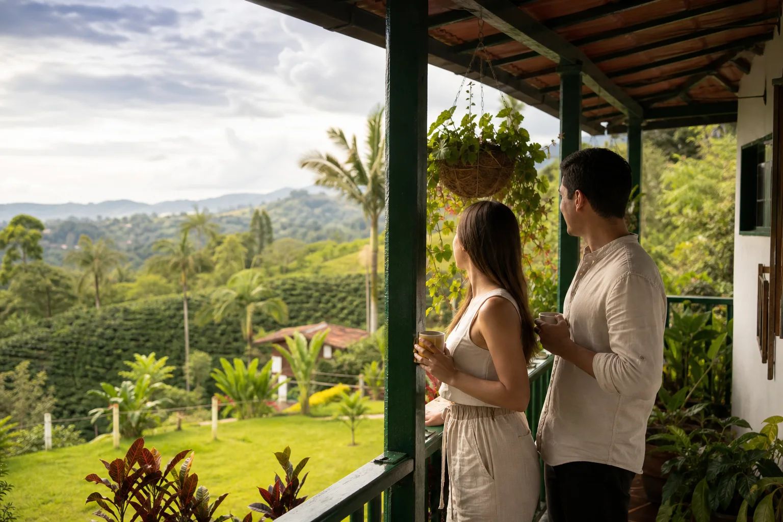 Vista de un alojamiento tranquilo en el Quindío ideal para una escapada de fin de semana